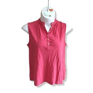 Lands End Sleeveless Ruffle trim Top.